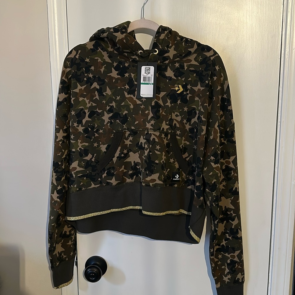 Camo Converse crop sweatshirt NWT